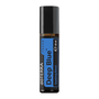 A 10 ml roll-on bottle of doTERRA Deep Blue Soothing Blend essential oil. The bottle has a black cap and base, with a blue and black label featuring the doTERRA brand name and 'Deep Blue' text.