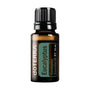 A 15 ml bottle of döTERRA Eucalyptus Essential Oil on a solid white background.
