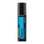 A 10 ml roll-on bottle of doTERRA Peace Reassuring Blend essential oil on a solid white background.