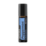 A 10 ml roll-on bottle of döTERRA Peppermint essential oil on a solid white background.