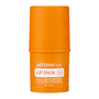 An orange doTERRA sun lip balm stick with SPF 15, shown on a clean white background.
